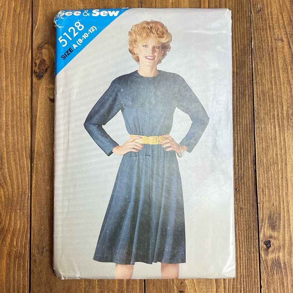 Vintage Butterick See and sew dress pattern 5128 uncut
